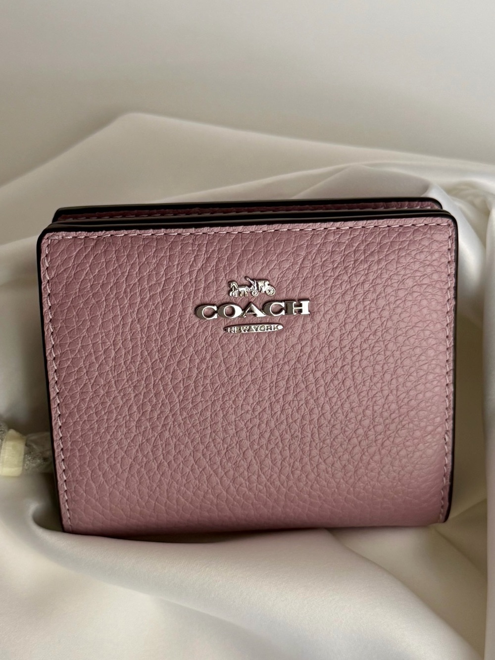 NWT Coach Lilac Pebble Leather Snap Wallet C2862